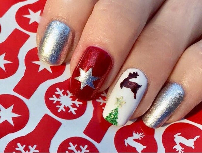 Christmas Vinyl Nail Stencils | Etsy