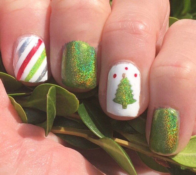 Christmas Vinyl Nail Stencils Etsy