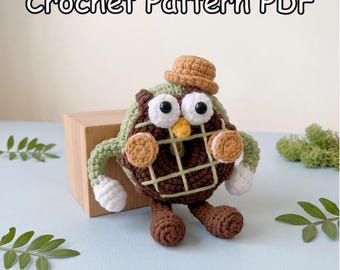 Virkmönster för Matcha-munkar, handledning för kawaii-nyckelring med amigurumi-mat (PDF)