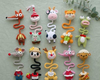 10-in-1 Crochet Animal Charm Patterns | Long Neck Amigurumi Bag Keychain (PDF Download)