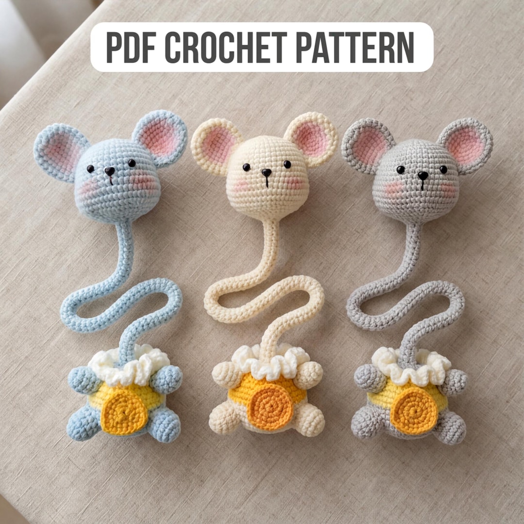 Mouse Wallet Pattern Crochet Mouse Bag Charm Pattern, Long Neck Amigurumi Keychain (PDF ...