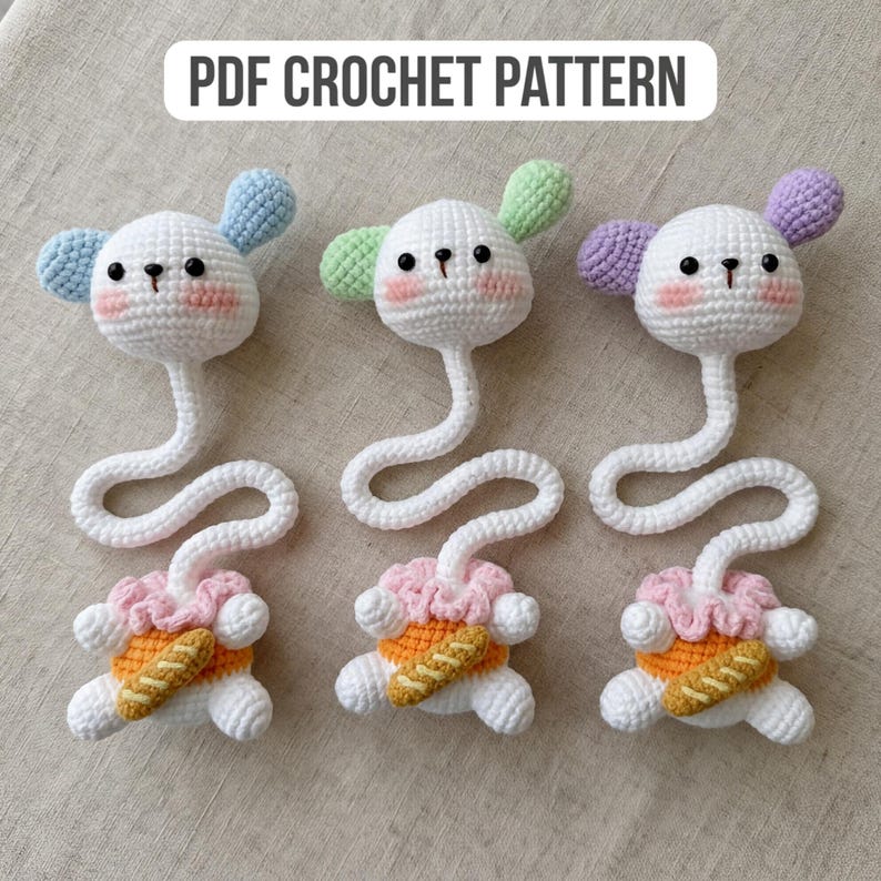 Schema 10-in-1 ciondoli per borsa all'uncinetto, modello collo lungo, modelli portachiavi animali, tutorial amigurumi peluche immagine 15
