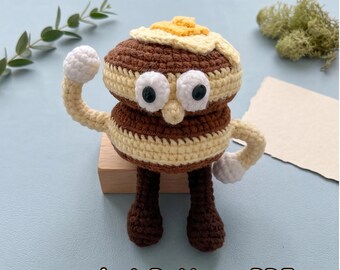 Patrón de ganchillo muffin de mantequilla, amigurumi para bolso, tutorial de llavero kawaii (PDF)