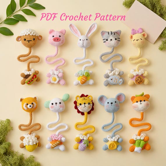 10-in-1 Crochet Bag Charm Pattern, Long Neck Pattern, Animal Keychain Patterns, Amigurumi Plush Tutorial
