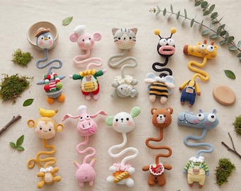 10 Long Neck Animal Crochet Patterns | Amigurumi Bag Charm Keychain (PDF Download)