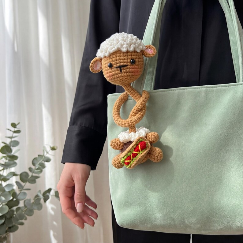 Schema 10-in-1 ciondoli per borsa all'uncinetto, modello collo lungo, modelli portachiavi animali, tutorial amigurumi peluche immagine 19