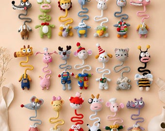 20-in-1 Crochet Animal Charm Patterns | 20 Long Neck Amigurumi Designs B-Set(PDF Download)