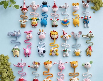20 Long Neck Animal Crochet Patterns | Amigurumi Bag Charm PDF Download