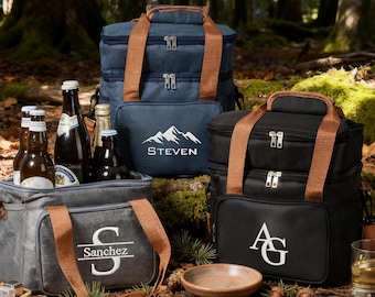 Bolsa térmica personalizada, bolsa térmica para el almuerzo, bolsas térmicas de doble compartimento, enfriador de cerveza, bolsas térmicas para el almuerzo, regalo para padrinos de boda, regalos de enfriadores para padrinos de boda