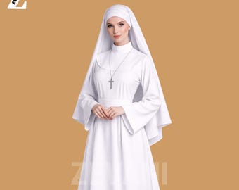 Traditional Nun Habit for Women – Catholic Nun Dress, Church Vestment, Nuns Outfit, Modest Religious Clothing