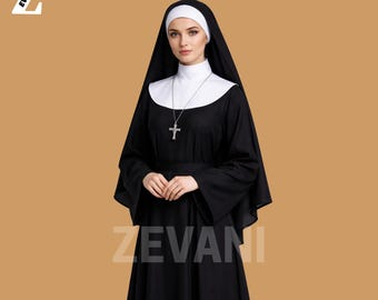 Traditional Nun Habit for Women – Catholic Nun Dress, Church Vestment, Nuns Outfit, Modest Religious Clothing