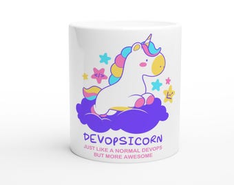 DevOps Unicorn Coffee Mug | Funny Geeky Techie Gift