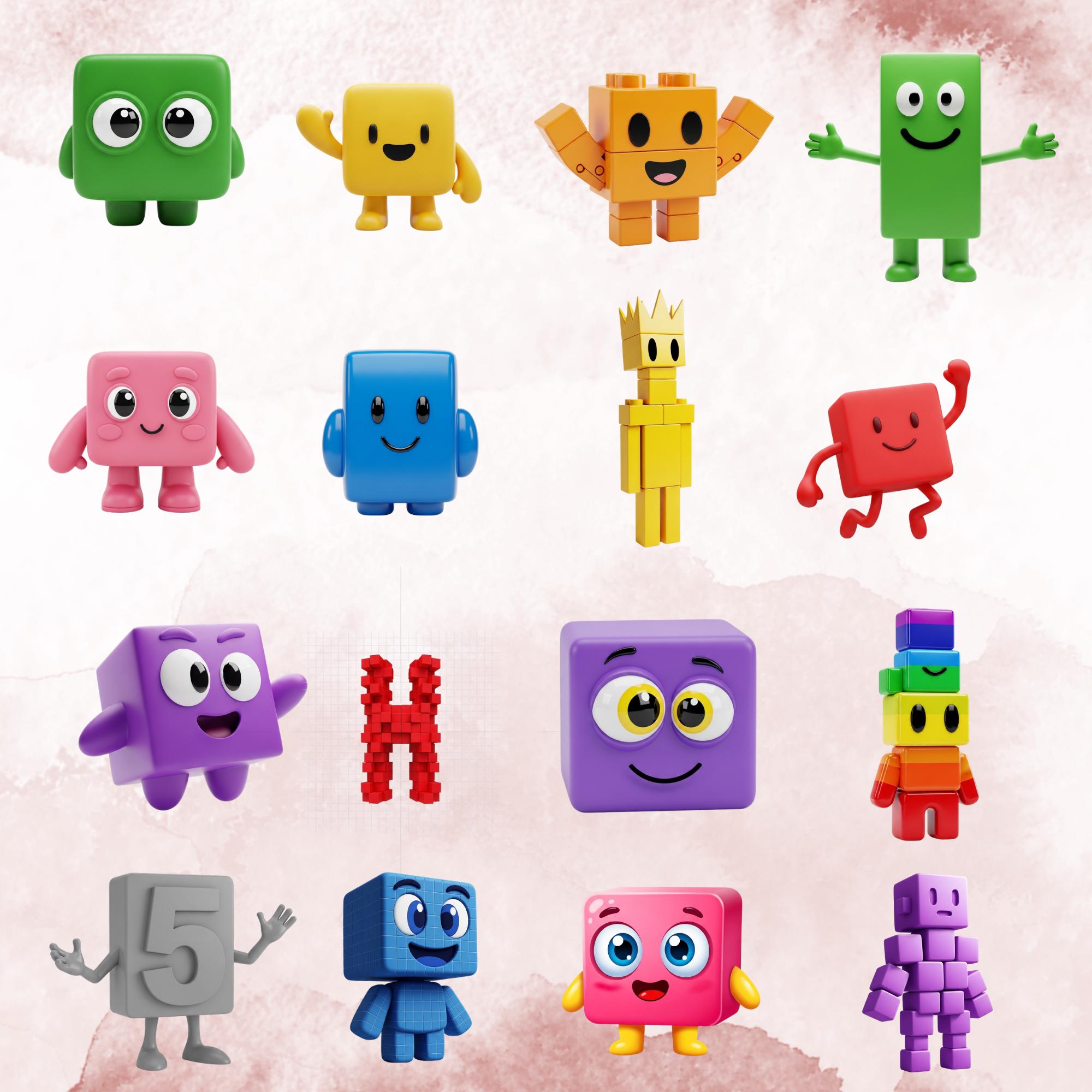 140+ Number Blocks SVG Bundle, Cute Math Characters PNG, Kids Learning ...