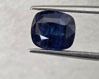 Natural Blue Sapphire (Neelam) 5.29 CT | Cushion Cut | Madagascar Origin | Genuine Loose Gemstone for Ring, Pendant & Vedic Astrology