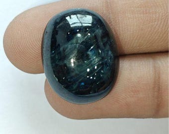 Natural Blue Sapphire (Neelam) 39.89 CT Oval Cabochon Cut GFCO Certified Gemstone for Pendant & Fine Jewelry