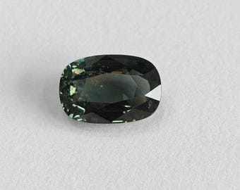 Natural Green Blue Sapphire 6.88 CT Unheated Cushion Shape Madagascar Origin Gemstone for Ring & Vedic Astrology