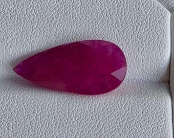 Natuurlijke Mozambikaanse robijn (Maanik) 10,42 kt peervormige edelsteen voor ringen en astrologie