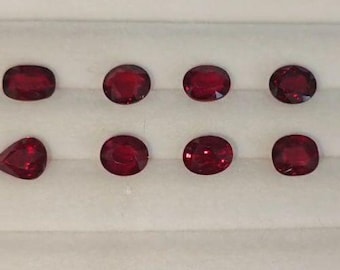 Natural Ruby (Maanik) Lot – 10 Pieces | 20.49 Ct Total | Mozambique Origin | Oval & Pear Gemstones