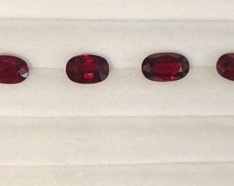 Natural Ruby (Maanik) Lot 12.19 Ct – 4 PCS , Oval Cut Mozambique Rubies for Ring & Astrology