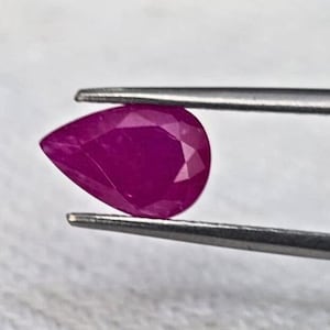 Natural Mozambique Ruby (Manik) 3.66 Ct Pear Shape Rich Red - Faceted Gemstone for Ring & Jewelry