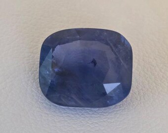 Natural Unheated Blue Sapphire Neelam 8.08Ct Cushion Cut for Jewelry & Astrology