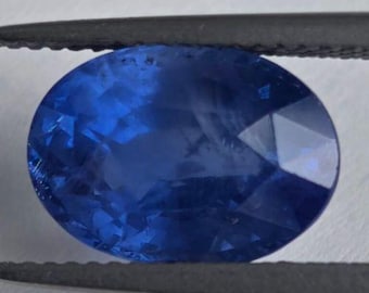 Natural Unheated Ceylon Blue Sapphire (Neelam) 7.61 Ct Oval Cut Royal Blue Gemstone for Astrology & Jewelry
