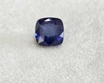 Natural Blue Sapphire (Neelam) 6.81 CT Cushion Shape Madagascar Origin Gemstone for Ring & Astrology