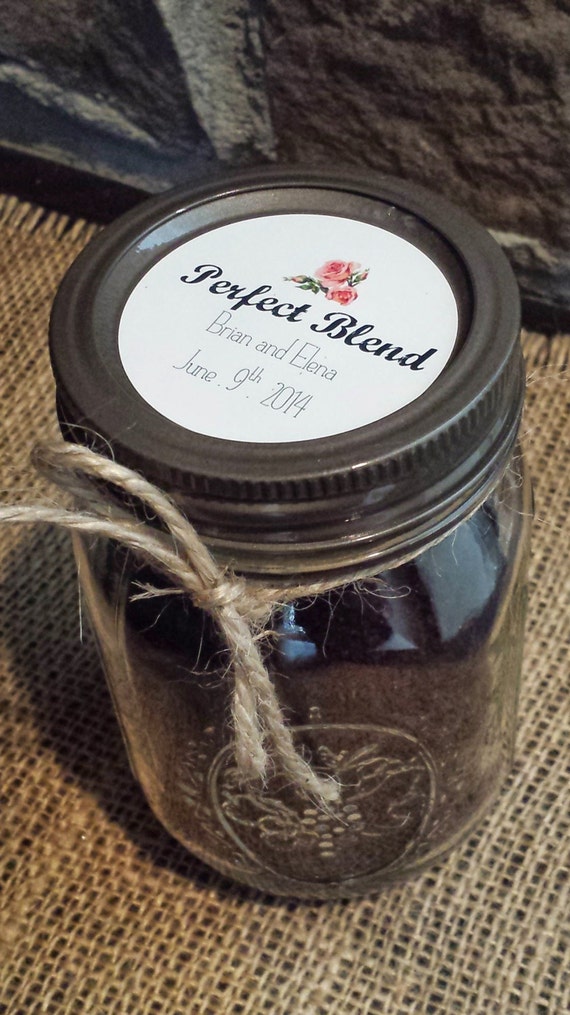 Items similar to Perfect Blend 2" Mason Jar Label with Vintage Rose