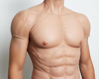 Tuta muscolare in silicone Fll, tuta muscolare per cosplay, accessorio per cosplay, muscoli pettorali simulati in silicone, unisex