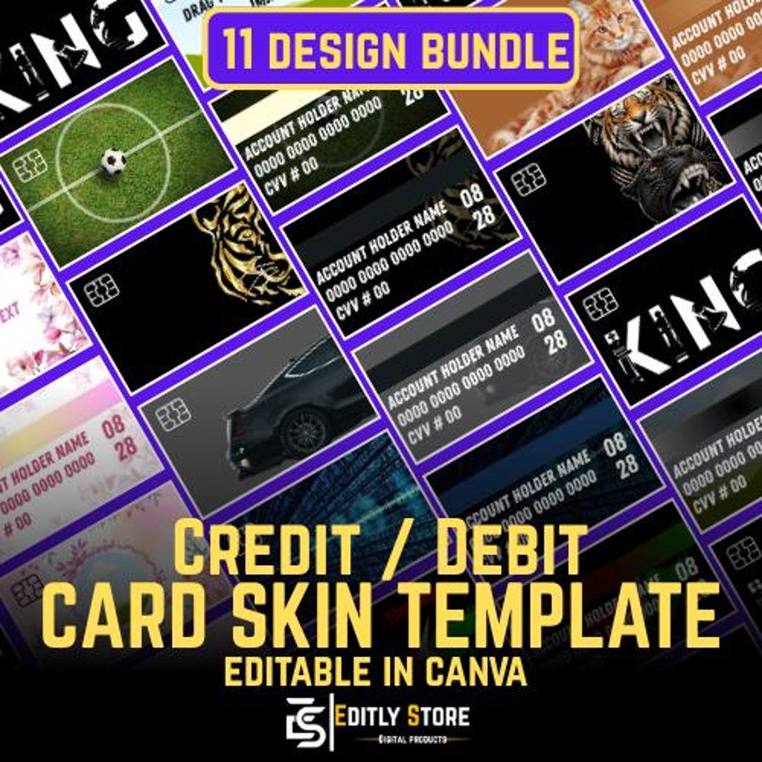 Compass Card Skin Credit Card Skin, Debit Card Skin, Sticker, Canva Template, Customized ...