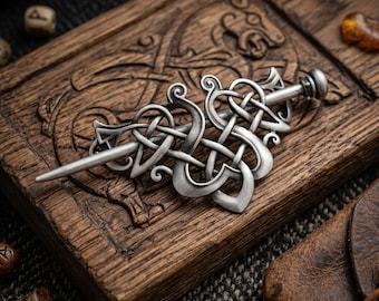 Horquilla celta vikinga, pasador nórdico para el cabello con runas, horquilla minimalista de aleación, accesorio para el cabello de bruja, joyería para el cabello con nudo celta.
