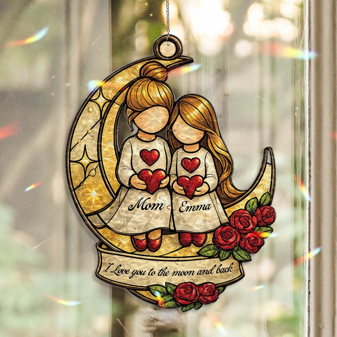 Personalized Mom Daughter Suncatcher Window Hanging, Mother's Day Gift ...