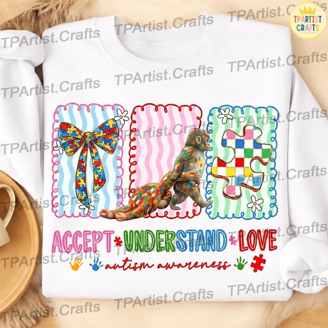 HOT 2026 TREND! Autism Accept Understand Love PNG, Autism Punch Monkey ...