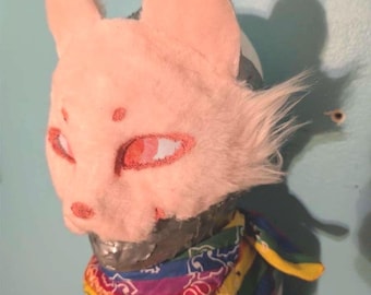 Pink bunny therian mask!!