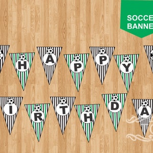 Soccer party banner instant download