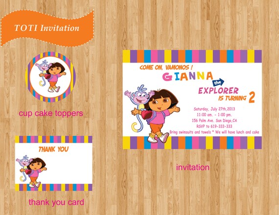 items similar to dora birthday invitation on etsy