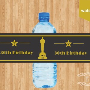 Hollywood Theme Water Bottle Labels [DIGITAL FILE ONLY]