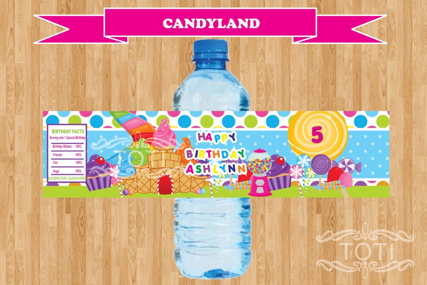 Candyland Bottle Label Design Candyland Labels Candyland Water Label
