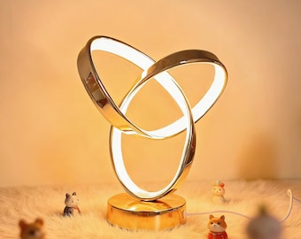 Lampada da scrivania a LED moderna a spirale, illuminazione ambientale minimalista con luce calda, lampada da comodino/scrivania moderna, illuminazione scultorea per la casa. Bestseller