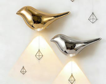 Magnetic bird wall lamp, dimmable night light, touch-sensitive LED ambient light, cozy baby room decoration gift.Bestseller.