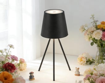 Lámpara de mesa LED de metal recargable y táctil, moderna lámpara de noche, luz nocturna portátil, ideal para dormitorio y decoración de exteriores. ¡Superventas!