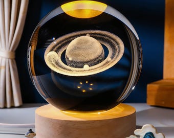 Lámpara de noche con bola de cristal 3D, lámpara de mesa LED con forma de galaxia, bola de nebulosa tallada, lámpara de escritorio espacial, regalo decorativo para dormitorio, éxito de ventas.