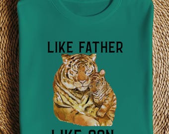 Like Father Like Son Tiger T-Shirt, Dad Grandpa Gift Tee