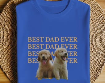 Best Pet Dad Ever T-Shirt, Custom Cat Dad Dog Dad Tee, Personalized Pet Photo Gift