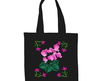 Pink Floral Nature Lover Tote Bag, Women's Everyday Carryall, Summer Flower Design