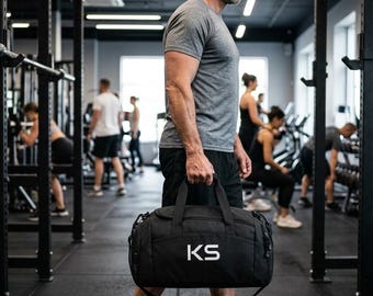 Personalised Monogram Gym Bag, Custom Duffel Bag, Overnight Holdall Gift For Him, Travel Cabin Bag, School Sports Kit Bag, Fathers Day