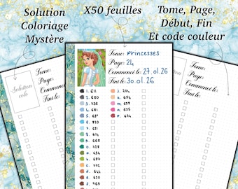 Bloc-notes A5 pour coloriage mystère – Suivi des codes couleurs & organisation créative