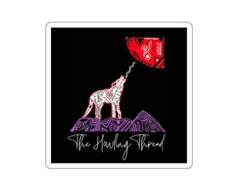 Howling Thread Wolf Logo Sticker — Die-Cut Vinyl Laptop Sticker