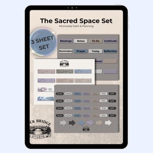 Sacred Space Set | 62 Minimal Digital Planner Stickers | Headers, Washi, Arrows & Days | GoodNotes Notability