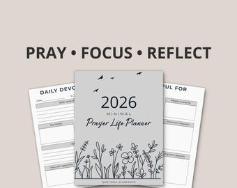 Prayer Reflection Journal, Faith Organizer, Bible Study Digital PDF